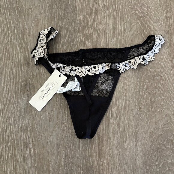 Intimissimi Pretty Flower thong in black/white size large - Picture 2 of 2
